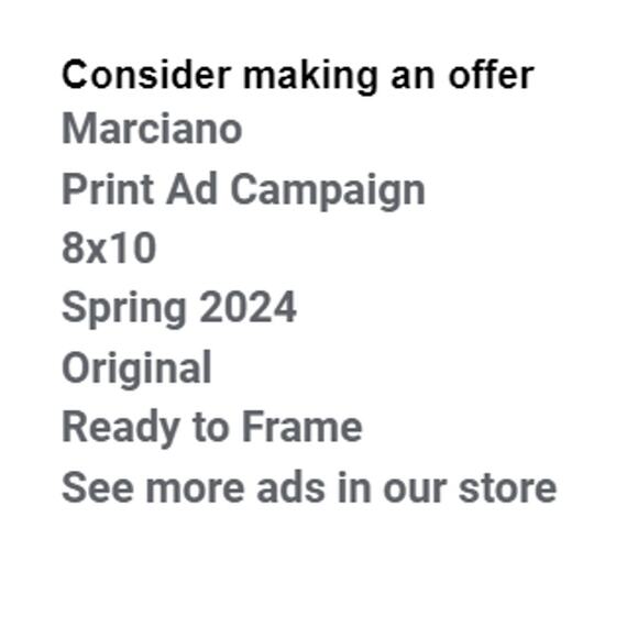 Marciano Print Ad Campaign Spring 2024 8x10 Ready to Frame Original Magazine - Picture 2 of 4